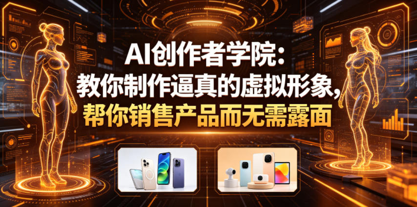 AI创作者学院：教你制作逼真的虚拟形象，帮你销售产品而无需露面【原创双语字幕】-海之城短剧项目