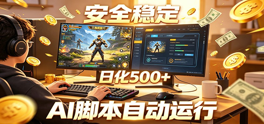 三角洲全自动挂机，AI脚本躺赚，日化500+-海之城短剧项目