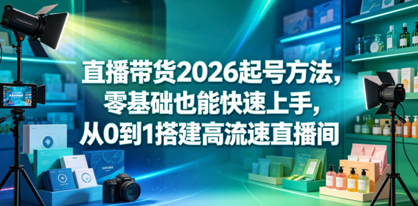直播带货2026起号方法，零基础也能快速上手，从0到1搭建高流速直播间-海之城短剧项目