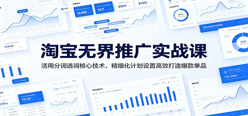 淘宝无界推广实战课：活用分词选词核心技术，精细化计划设置高效打造爆款单品-海之城短剧项目