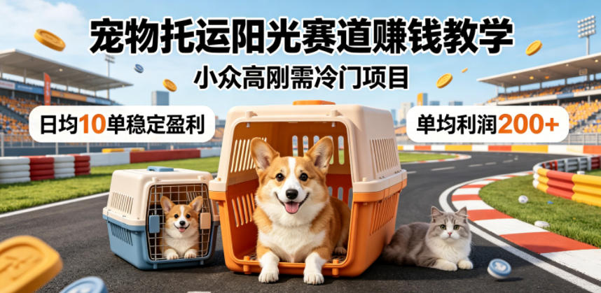 宠物托运阳光赛道賺钱教学，小众高刚需冷门项目，日均10单稳定盈利，单均利润200+-海之城短剧项目