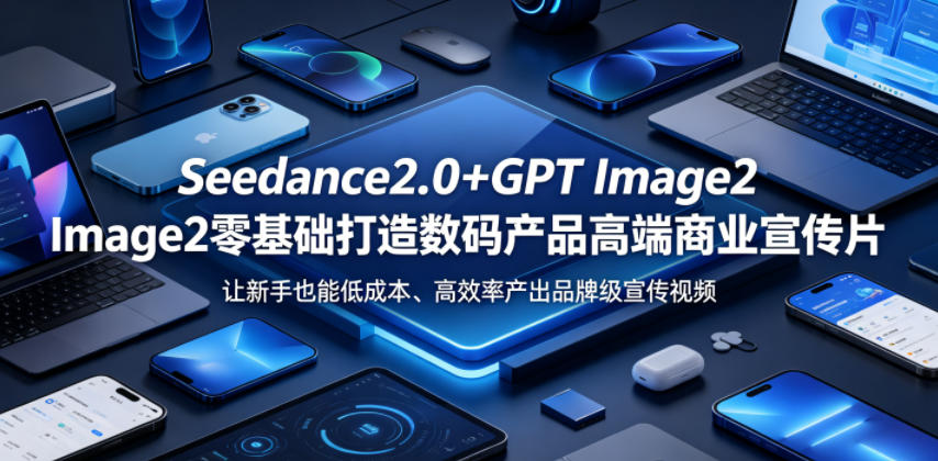 Seedance2.0+GPT Image2零基础打造数码产品高端商业宣传片，让新手也能低成本、高效率产出品牌级宣传视频-海之城短剧项目