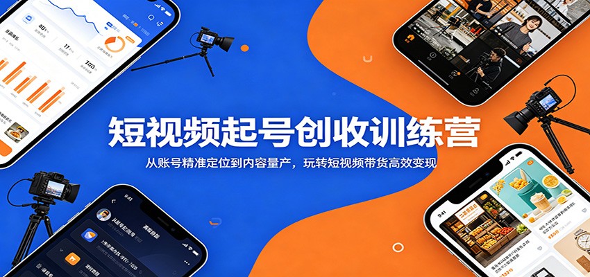 短视频起号创收训练营：从账号精准定位到内容量产，玩转短视频带货高效变现-海之城短剧项目