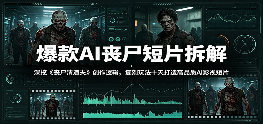爆款AI丧尸短片拆解：深挖《丧尸清道夫》创作逻辑，复刻玩法快速打造高品质AI影视短片-海之城短剧项目