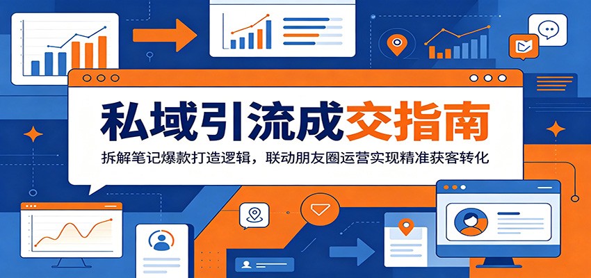 私域引流成交指南：拆解笔记爆款打造逻辑，联动朋友圈运营实现精准获客转化-海之城短剧项目