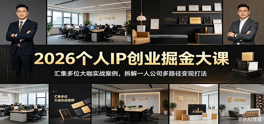 2026个人IP创业掘金大课：汇集多位大咖实战案例，拆解一人公司多路径变现打法-海之城短剧项目