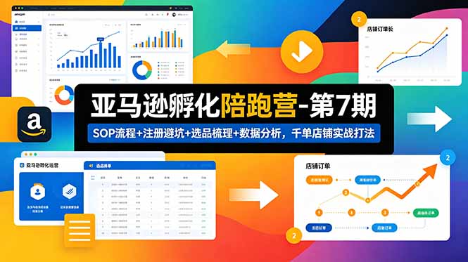 亚马逊孵化陪跑营-第7期：SOP流程+注册避坑+选品梳理+数据分析，千单店铺实战打法-海之城短剧项目