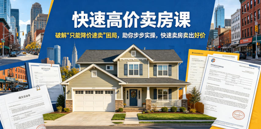 快速高价卖房课，破解“只能降价速卖”困局，助你步步实操，快速卖房卖出好价（更新2026）-海之城短剧项目