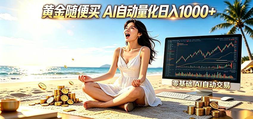 黄金随便买？AI自动外汇量化交易 在家当皇帝 日入1000+-海之城短剧项目
