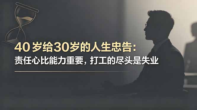 付费文章：40岁给30岁的人生忠告：责任心比能力重要，打工的尽头是失业-海之城短剧项目