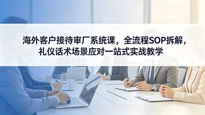海外客户接待审厂系统课，全流程SOP拆解，礼仪话术场景应对一站式实战教学-海之城短剧项目