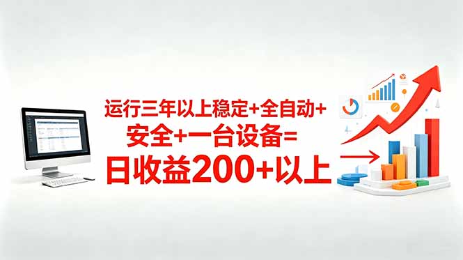 三年以上稳定+全自动+安全+一台设备=日收益200+-海之城短剧项目