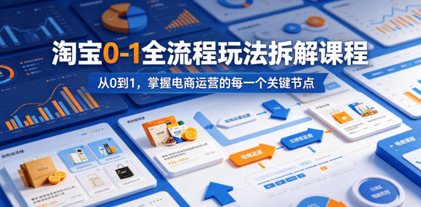淘宝0-1全流程玩法拆解课程，从0到1，掌握电商运营的每一个关键节点-海之城短剧项目