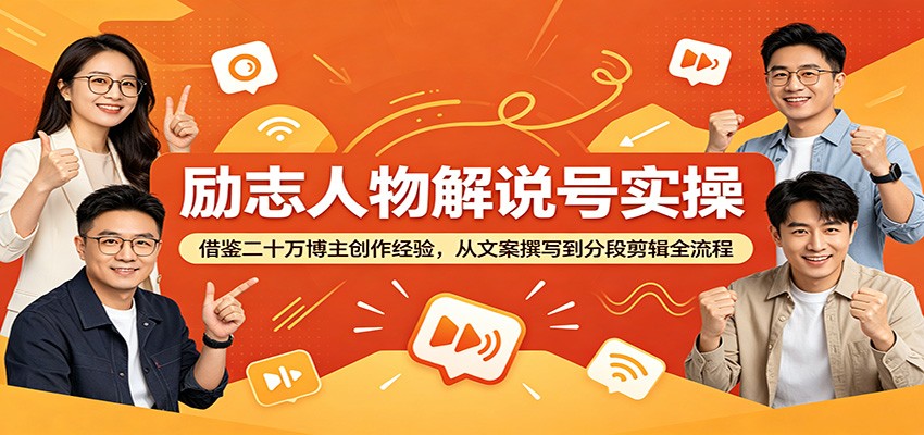励志人物解说号实操：借鉴二十万博主创作经验，从文案撰写到分段剪辑全流程-海之城短剧项目