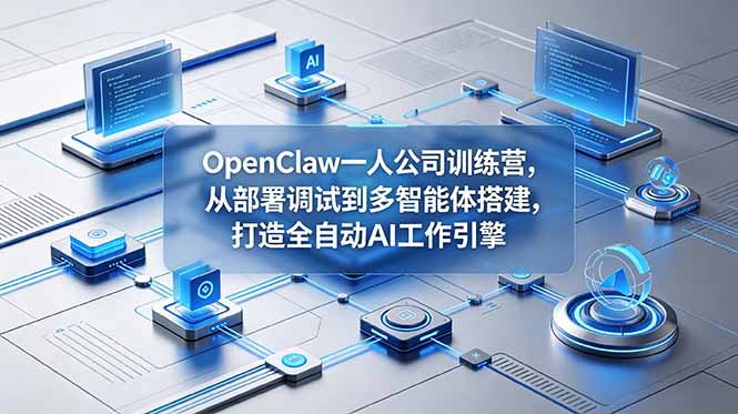 OpenClaw 一人公司训练营，从部署调试到多智能体搭建，打造全自动 AI 工作引擎-海之城短剧项目