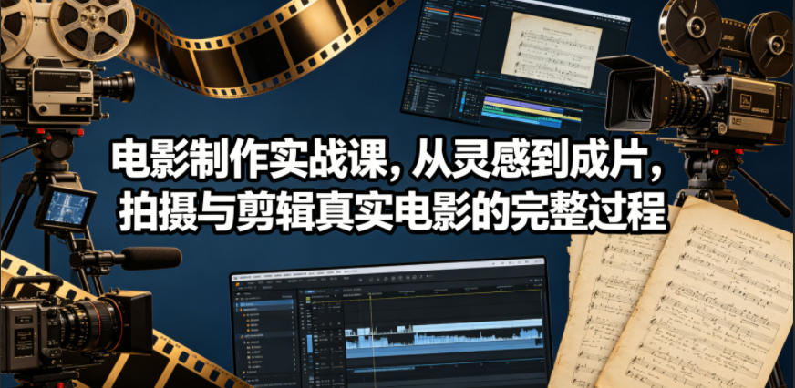 电影制作实战课，从灵感到成片，拍摄与剪辑真实电影的完整过程【原创双语字幕】-海之城短剧项目