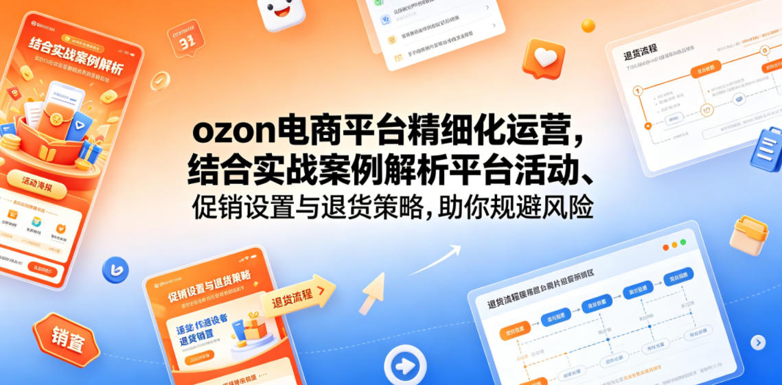 ozon电商平台精细化运营，结合实战案例解析平台活动、促销设置与退货策略，助你规避风险、提升销量-海之城短剧项目