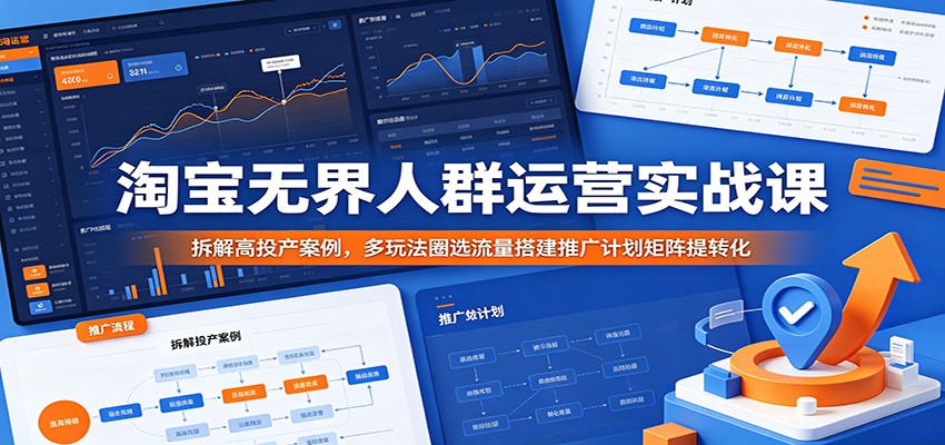 淘宝无界人群运营实战课：拆解高投产案例，多玩法圈选流量搭建推广计划矩阵提转化-海之城短剧项目