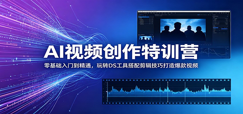 AI视频创作特训营：零基础入门到精通，玩转DS工具搭配剪辑技巧打造爆款视频-海之城短剧项目