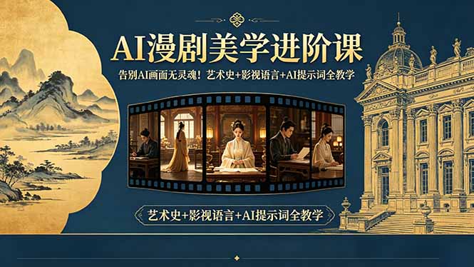 告别AI画面无灵魂！AI漫剧美学进阶课-更新，艺术史+影视语言+AI提示词全教学-海之城短剧项目