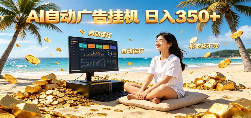 AI自动广告挂机 日入350+ 真正做到躺赚式变现，根本花不完！-海之城短剧项目