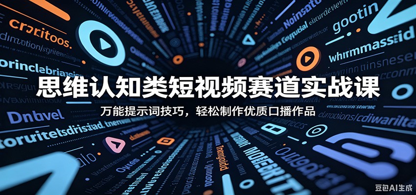 思维认知类短视频赛道实战课：万能提示词技巧，轻松制作优质口播作品-海之城短剧项目