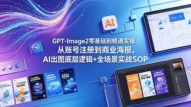 GPT-Image2零基础到精通实操：从账号注册到商业海报，AI出图底层逻辑+全场景实战SOP-海之城短剧项目