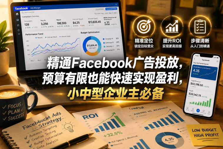 精通Facebook广告投放，预算有限也能快速实现盈利，小中型企业主必备【原创双语字幕】-海之城短剧项目