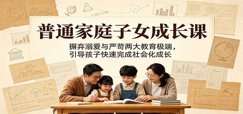 普通家庭子女成长课：摒弃溺爱与严苛两大教育极端，引导孩子快速完成社会化成长-海之城短剧项目