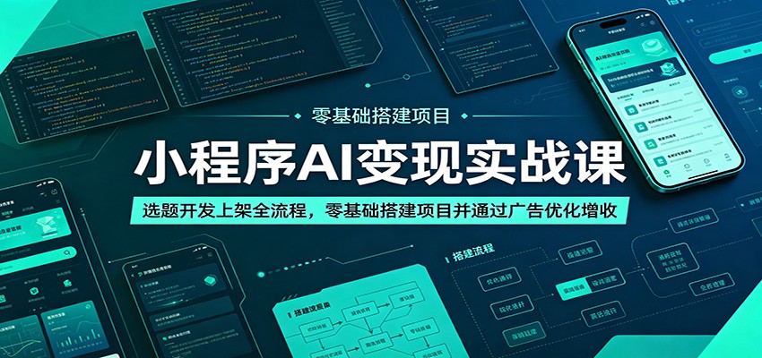 小程序AI变现实战课：选题开发上架全流程，零基础搭建项目并通过广告优化增收-海之城短剧项目