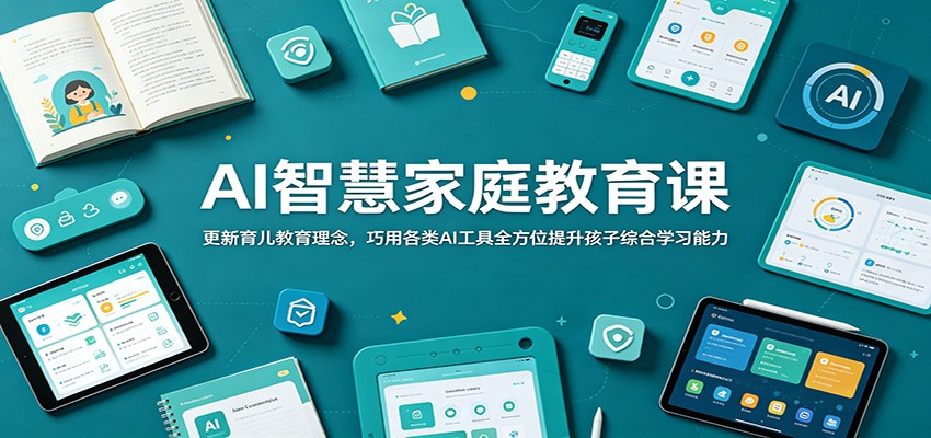 AI智慧家庭教育课：更新育儿教育理念，巧用各类AI工具全方位提升孩子综合学习能力-海之城短剧项目