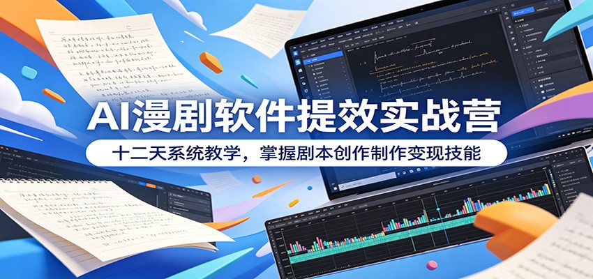 AI漫剧软件提效实战营：十二天系统教学，掌握剧本创作制作变现技能-海之城短剧项目