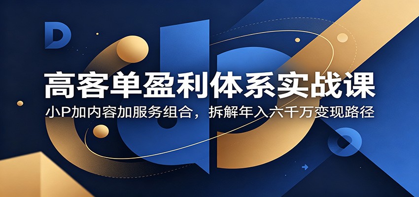 高客单盈利体系实战课：小P加内容加服务组合，拆解年入六千万变现路径-海之城短剧项目