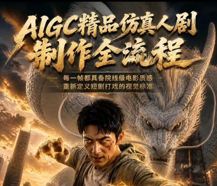 AIGC精品仿真人剧豢龙人全流程制作解析2026，国风仿真人创作+打斗剧情+人设编排，一站式AI短剧入门-海之城短剧项目
