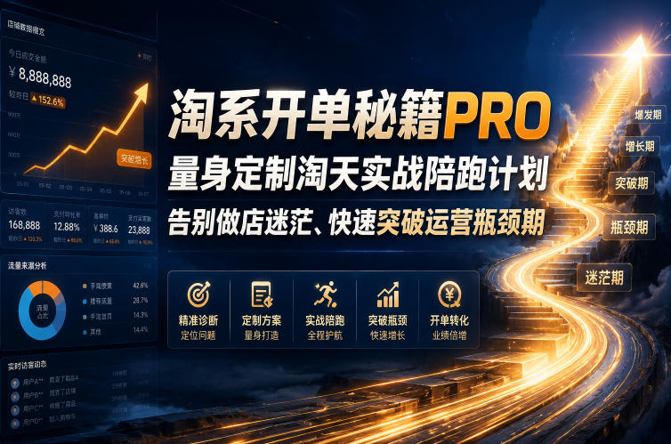 淘系开单秘籍PRO，量身定制淘天实战陪跑计划，告别做店迷茫、快速突破运营瓶颈期（2026年6月11）-海之城短剧项目