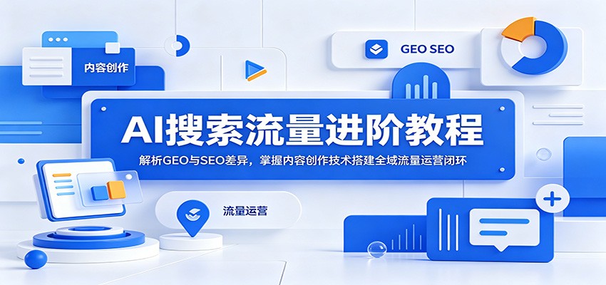 AI搜索流量进阶教程：解析GEO与SEO差异，掌握内容创作技术搭建全域流量运营闭环-海之城短剧项目