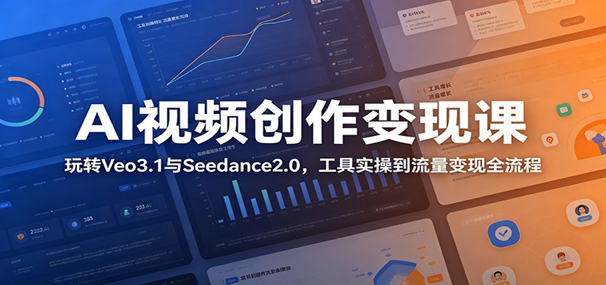 AI视频创作变现课：玩转Veo3.1与Seedance2.0，工具实操到流量变现全流程-海之城短剧项目