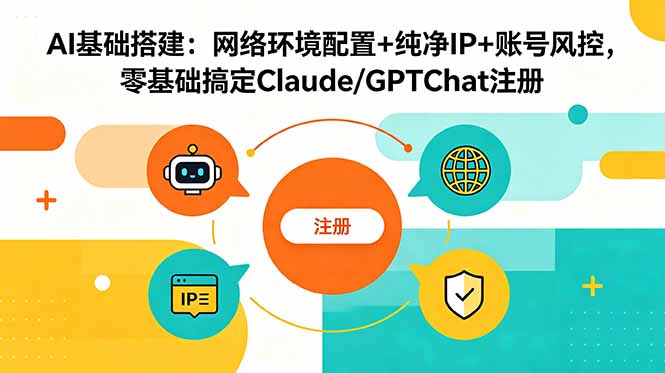 AI基础搭建：网络环境配置+纯净IP+账号风控，零基础搞定Claude/GPTChat注册-海之城短剧项目