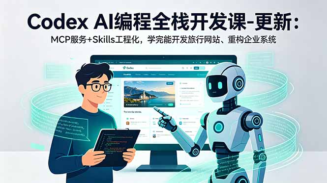 Codex AI编程全栈开发课-更新：MCP服务+Skills工程化，学完能开发旅行网站、重构企业系统-海之城短剧项目