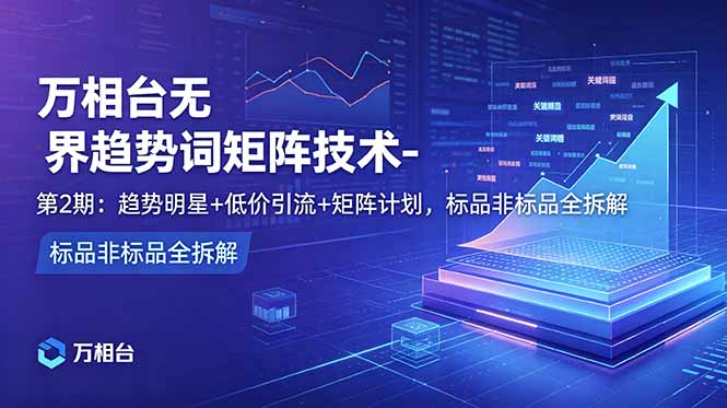 万相台无界趋势词矩阵技术-第2期：趋势明星+低价引流+矩阵计划，标品非标品全拆解-海之城短剧项目