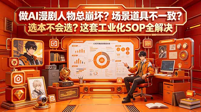 做AI漫剧人物总崩坏？场景道具不一致？选本不会选？这套工业化SOP全解决 (更新)-海之城短剧项目
