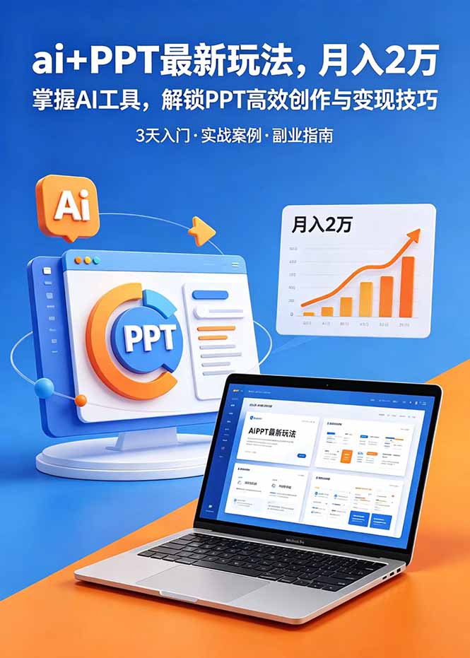 ai+PPT最新玩法，月入2万掌握AI工具，解锁PPT高效创作与变现技巧3天入门，实战案例·副业指南-海之城短剧项目