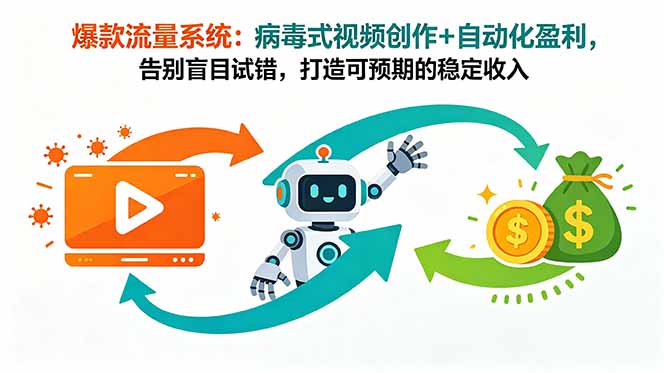 爆款流量系统：病毒式视频创作+自动化盈利，告别盲目试错，打造可预期的稳定收入-海之城短剧项目