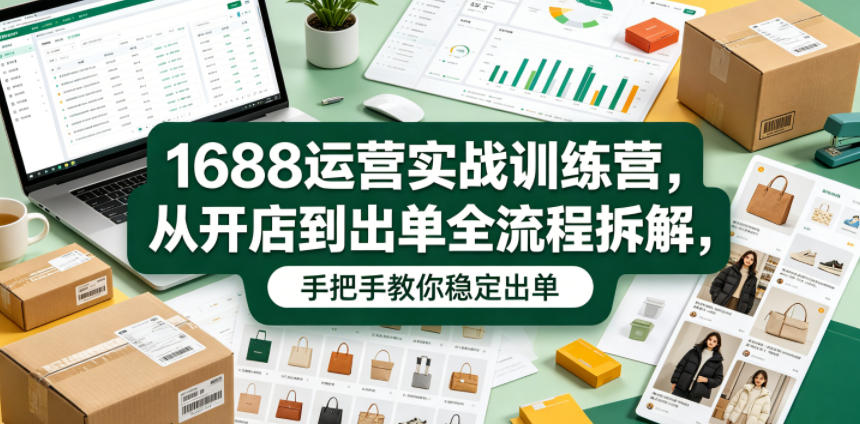 1688运营实战训练营，从开店到出单全流程拆解，手把手教你稳定出单-海之城短剧项目