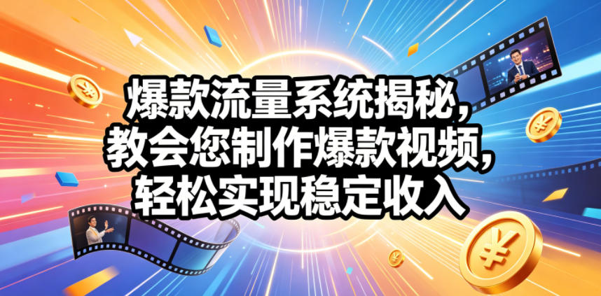 爆款流量系统揭秘，教会您制作爆款视频，轻松实现稳定收入【原创双语字幕】-海之城短剧项目