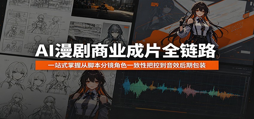 AI漫剧商业成片全链路：一站式掌握从脚本分镜角色一致性把控到音效后期包装-海之城短剧项目