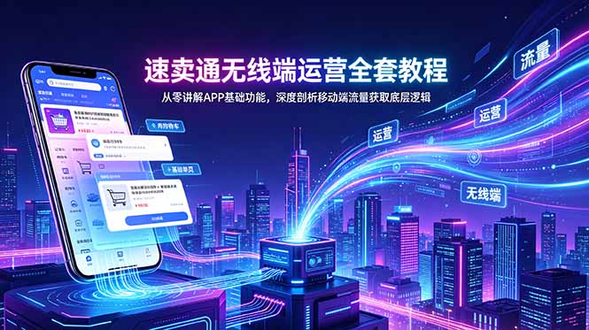 速卖通无线端运营全套教程，从零讲解APP基础功能，深度剖析移动端流量获取底层逻辑-海之城短剧项目