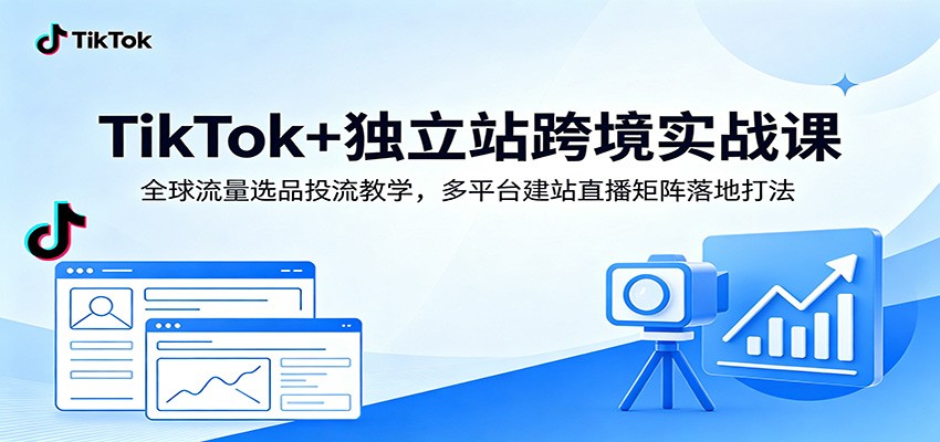 TikTok+独立站跨境实战课：全球流量选品投流教学，多平台建站直播矩阵落地打法-海之城短剧项目