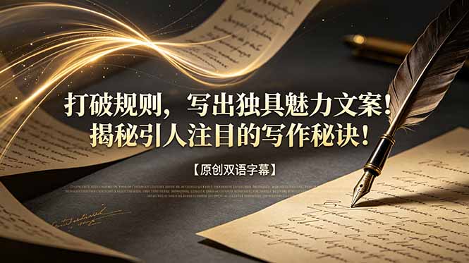打破规则，写出独具魅力文案！揭秘引人注目的写作秘诀！【原创双语字幕】-海之城短剧项目