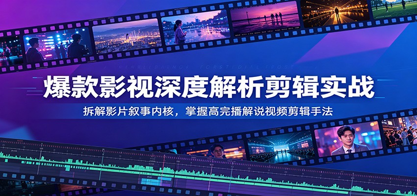 爆款影视深度解析剪辑实战：拆解影片叙事内核，掌握高完播解说视频剪辑手法-海之城短剧项目